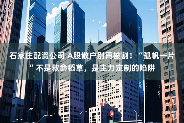 石家庄配资公司 A股散户别再被割！“孤帆一片”不是救命稻草，是主力定制的陷阱